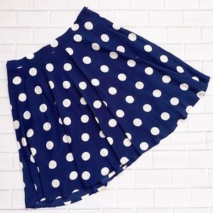NWT Pixley Navy Blue Polka Dot Swing Skater Skirt